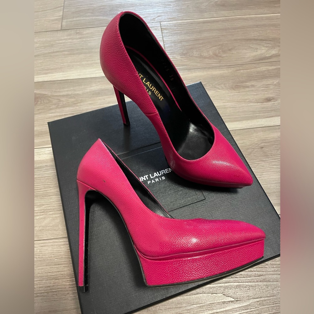 Saint Laurent Janis Platform Pumps Bubblegum pink - Picture 4 of 10